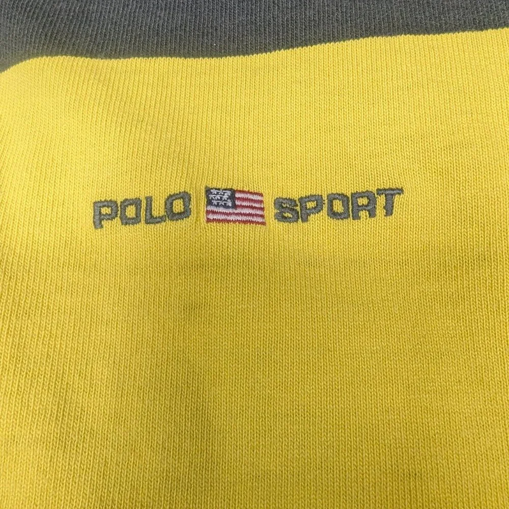 Rare Vintage Ralph Lauren Polo Sport Men's Shirt Gray Black Yellow Size Large L - Picture 8 of 8